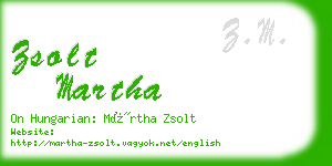 zsolt martha business card